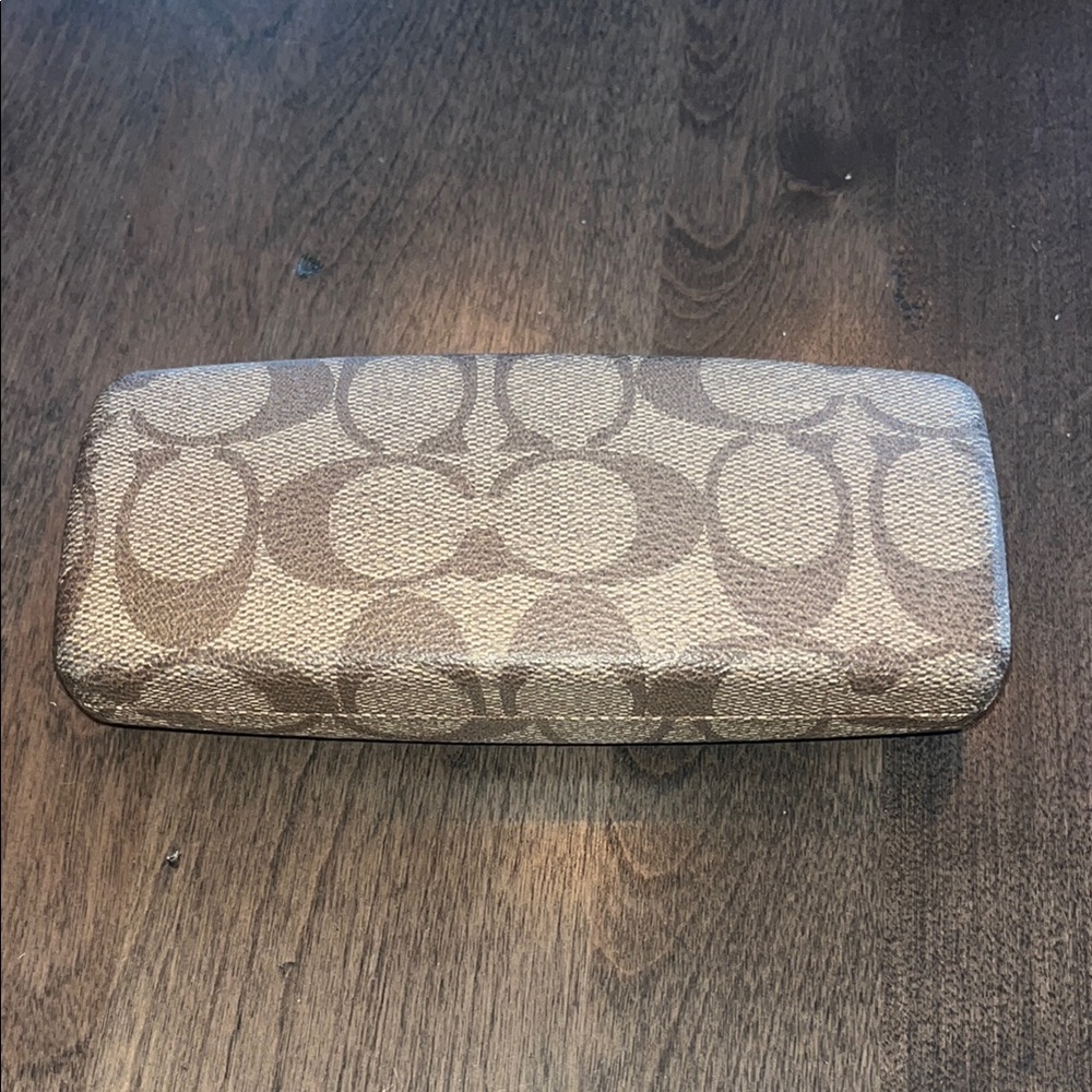 Coach Tan Patterned Eyeglass Case